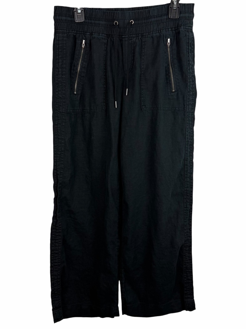 Athleta | Cabo Black Wide Leg Linen Pants